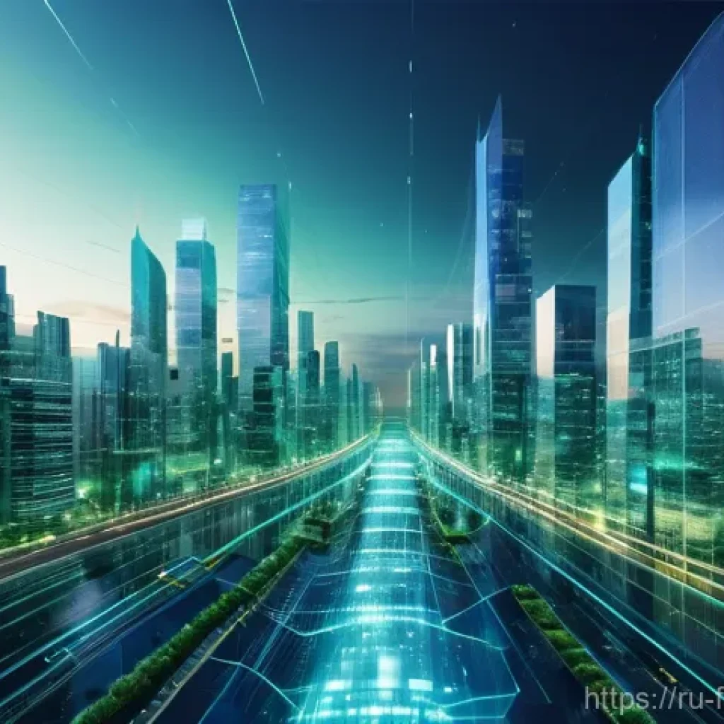 빅데이터 분석 기반 주식 투자 - **Prompt:** "A panoramic, futuristic digital city built from interconnected data streams and glowing...