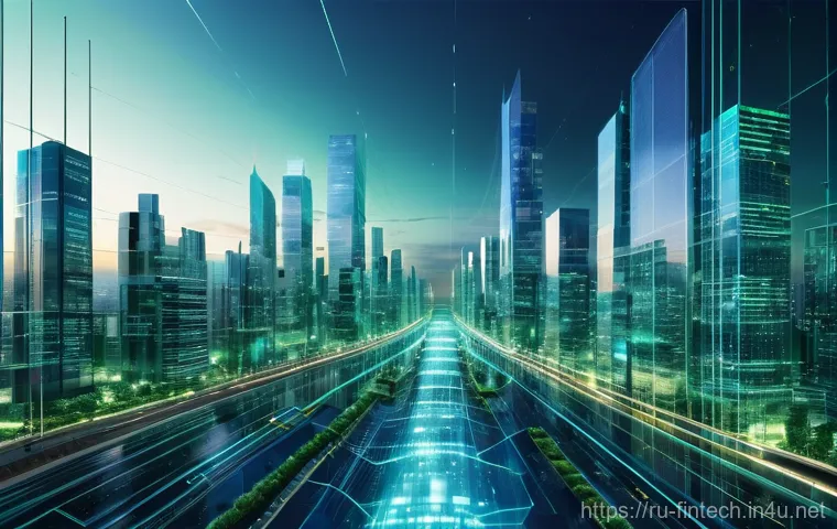 빅데이터 분석 기반 주식 투자 - **Prompt:** "A panoramic, futuristic digital city built from interconnected data streams and glowing...