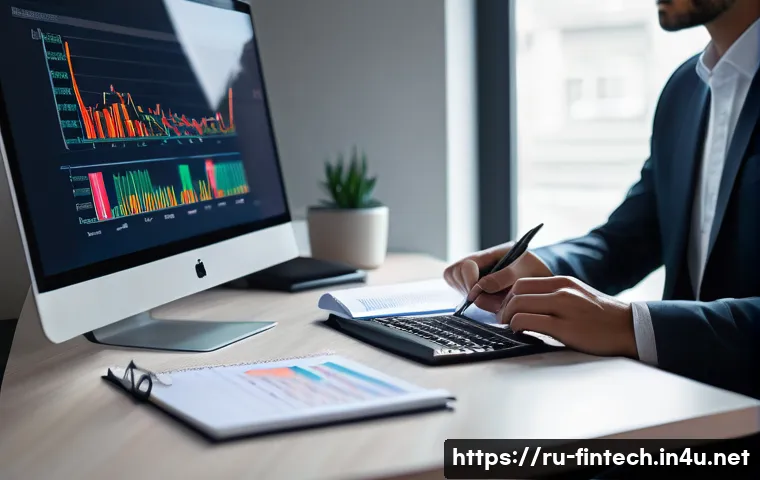 투자 시뮬레이션 시스템 - **"A focused young adult, dressed in smart casual attire, sits comfortably at a modern desk, activel...