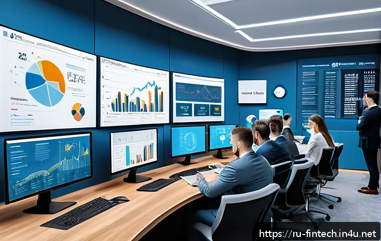 디지털 자산 관련 법규 - A modern Russian fintech office interior with professionals registering digital asset companies on m...
